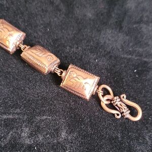 Copper Tone Bracelet with Hook Clasp
